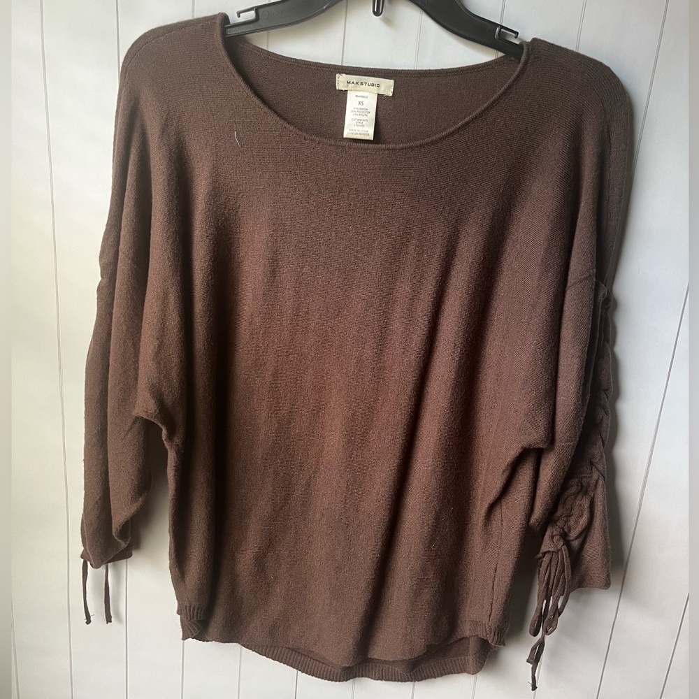 Max Studio Chocolate Brown Knit Top